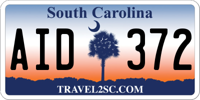 SC license plate AID372