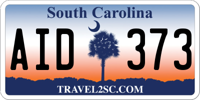 SC license plate AID373