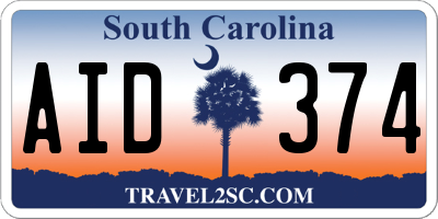 SC license plate AID374