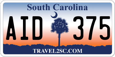 SC license plate AID375