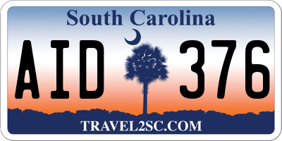 SC license plate AID376