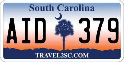 SC license plate AID379