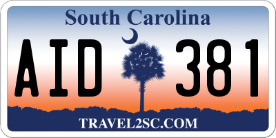 SC license plate AID381