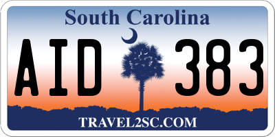 SC license plate AID383