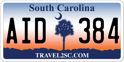 SC license plate AID384