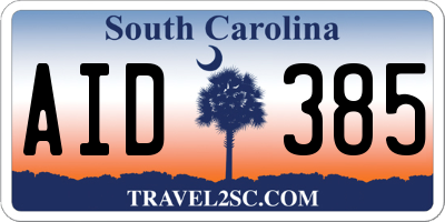 SC license plate AID385