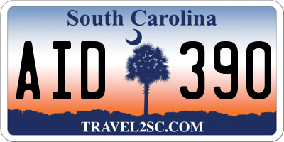 SC license plate AID390
