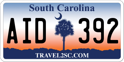 SC license plate AID392