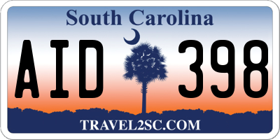 SC license plate AID398