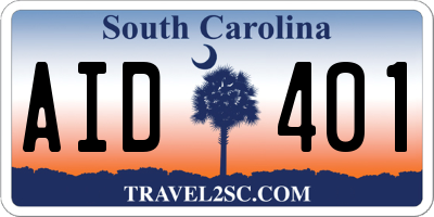 SC license plate AID401