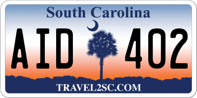 SC license plate AID402