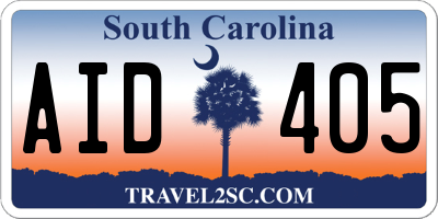 SC license plate AID405