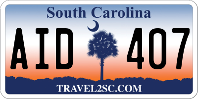 SC license plate AID407