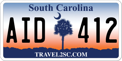 SC license plate AID412