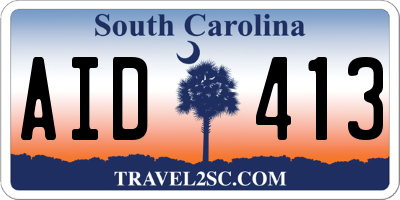 SC license plate AID413