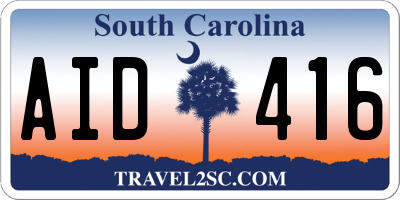 SC license plate AID416