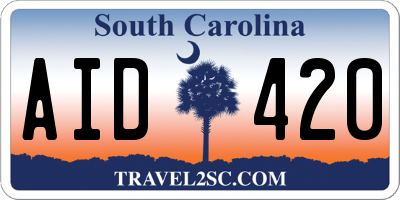 SC license plate AID420