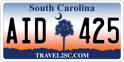 SC license plate AID425