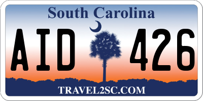 SC license plate AID426