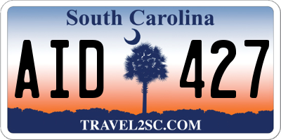 SC license plate AID427