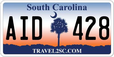 SC license plate AID428