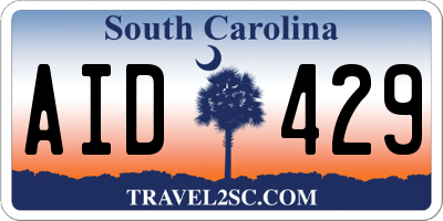 SC license plate AID429