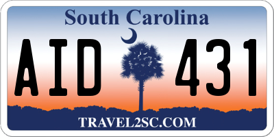 SC license plate AID431