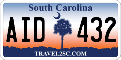 SC license plate AID432
