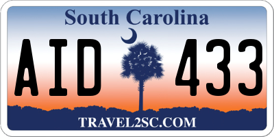 SC license plate AID433