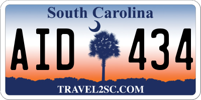 SC license plate AID434