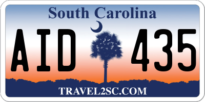 SC license plate AID435