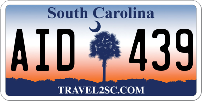 SC license plate AID439