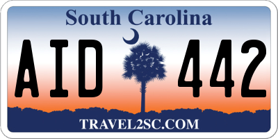 SC license plate AID442