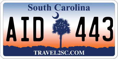 SC license plate AID443