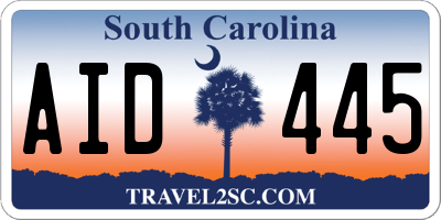 SC license plate AID445