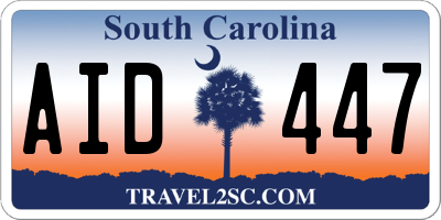 SC license plate AID447