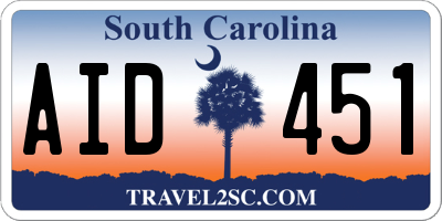 SC license plate AID451