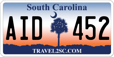 SC license plate AID452
