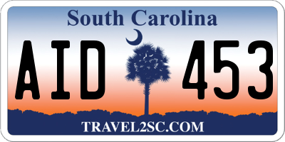 SC license plate AID453