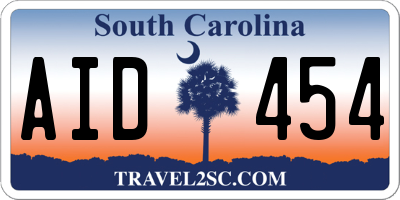 SC license plate AID454