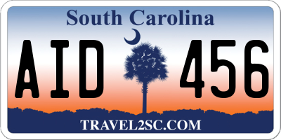 SC license plate AID456
