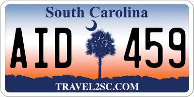 SC license plate AID459