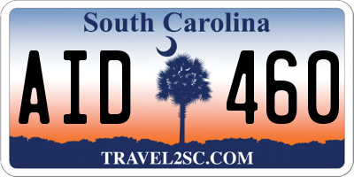 SC license plate AID460
