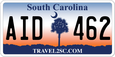 SC license plate AID462