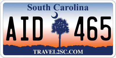 SC license plate AID465