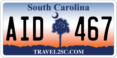 SC license plate AID467
