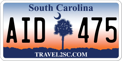 SC license plate AID475