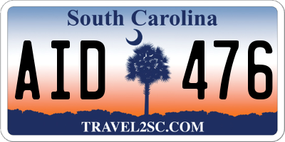 SC license plate AID476
