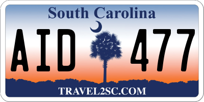 SC license plate AID477