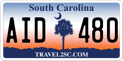 SC license plate AID480